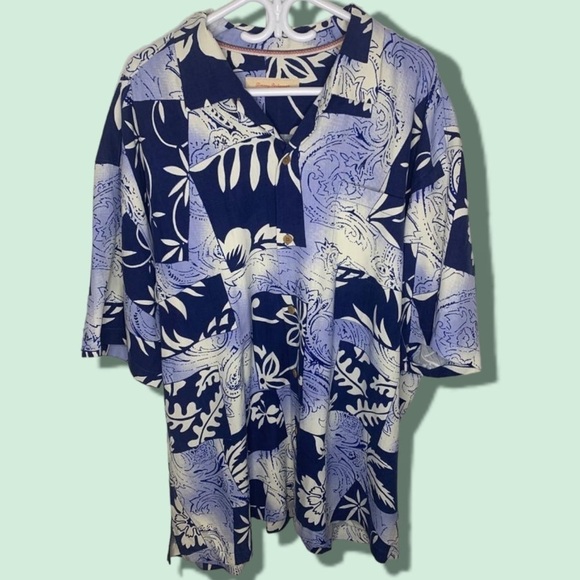 Vintage Tommy Bahama 100% Silk Button-Down Dress Shirt, Size XXL - Picture 5 of 5